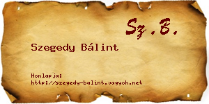 Szegedy Bálint névjegykártya